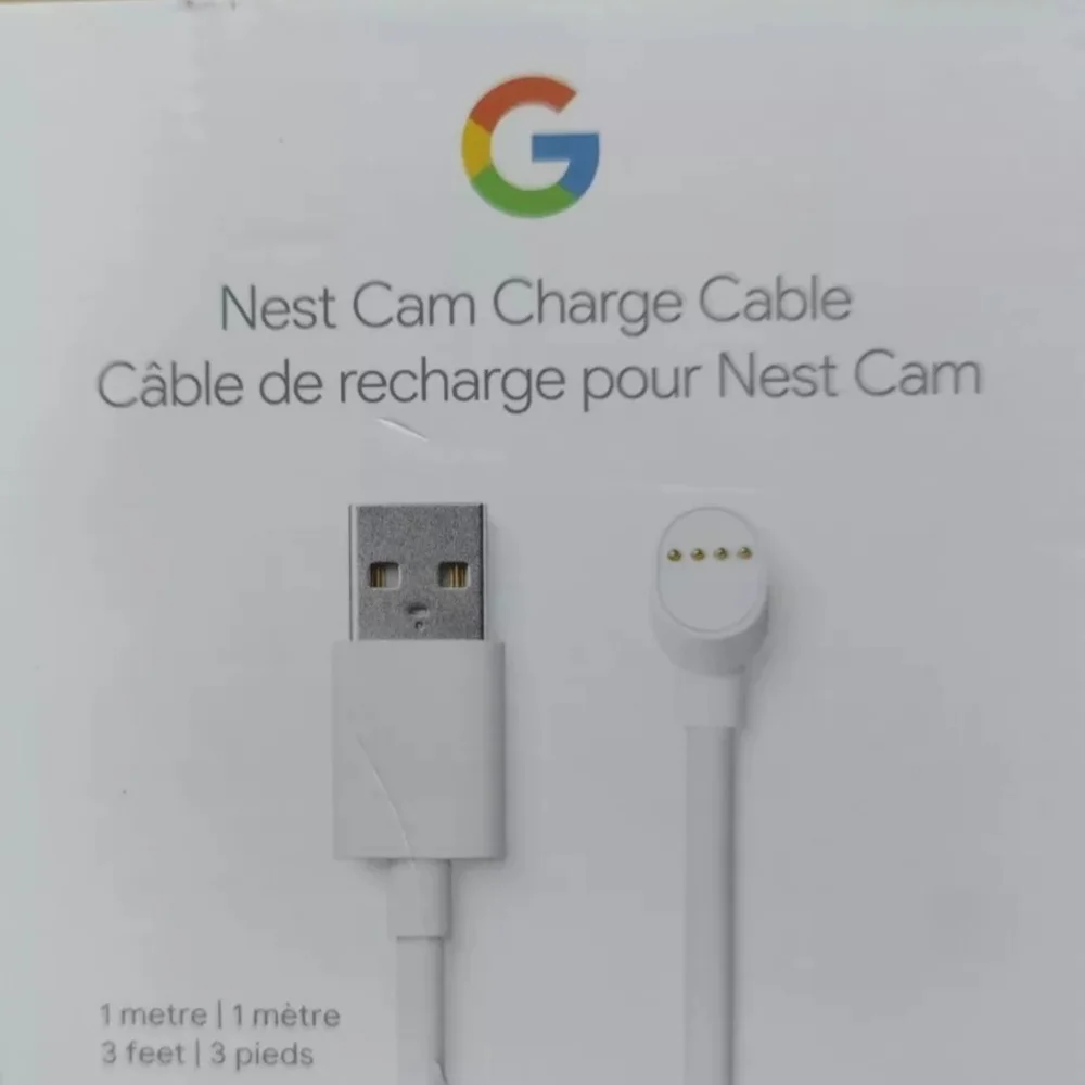 Google Nest Cam Charge Cable. 1 Meter. Snow.